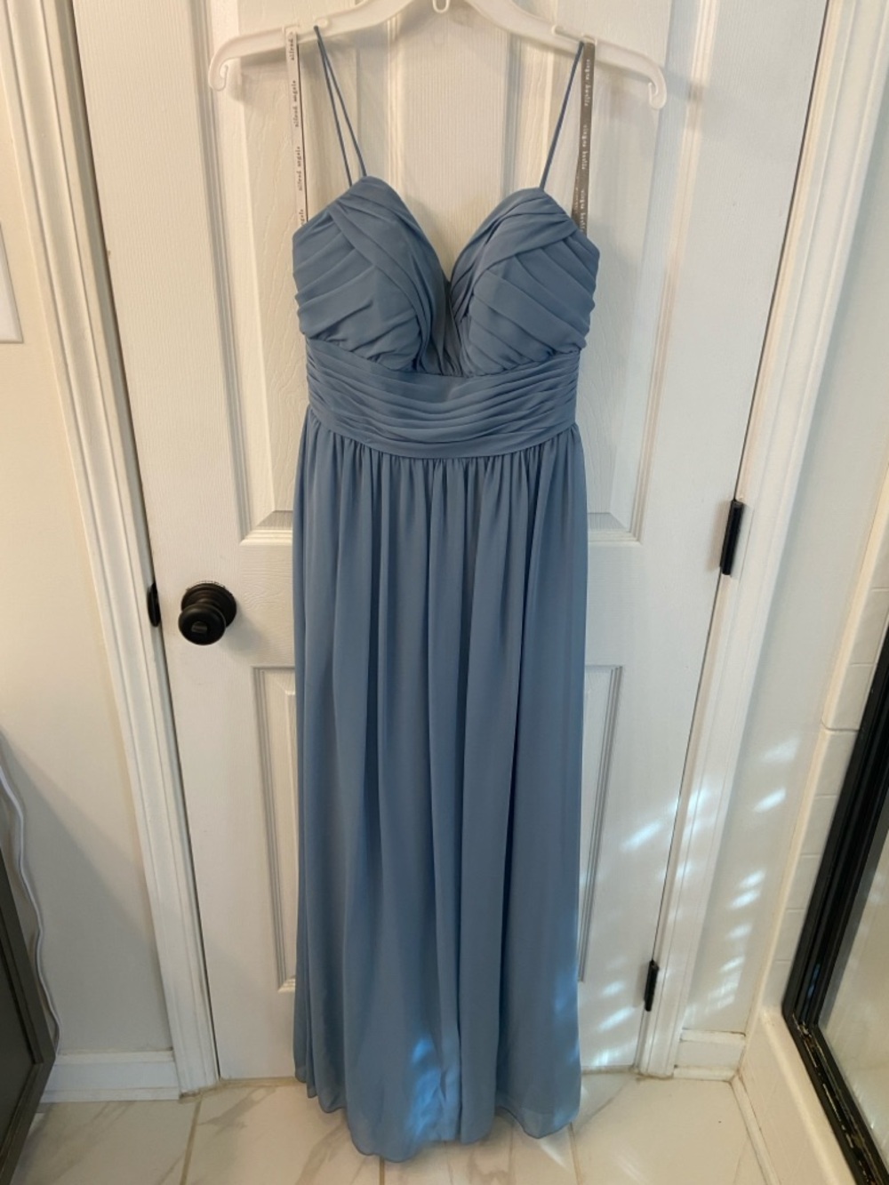 Alfred Angelo Dusty Blue Chiffon Maxi Dress